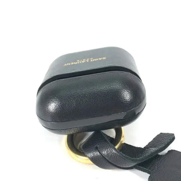 SAINT LAURENT PARIS 635662 logo airpods case key holder Earphone case Black - Picture 14 of 14